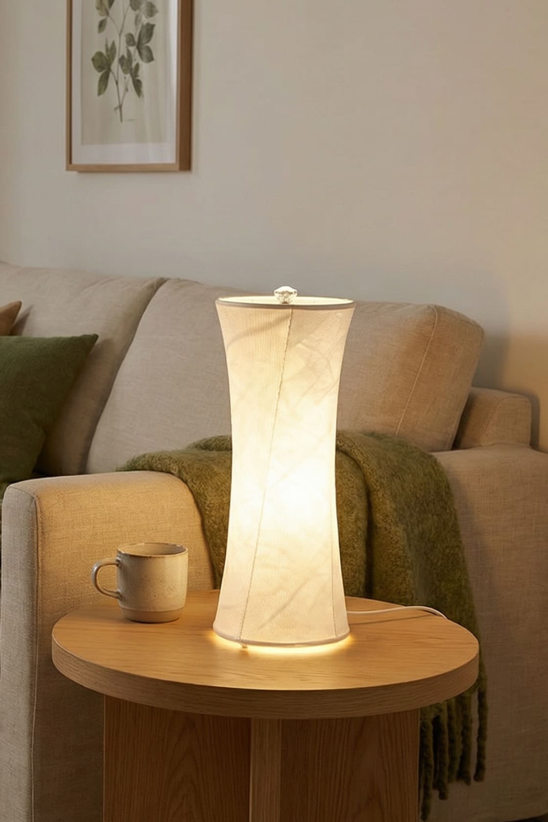 A modern LED table lamp showing 10 levels of brightness adjustment and 3 color temperatures, used for late-night nursing and bedside reading.