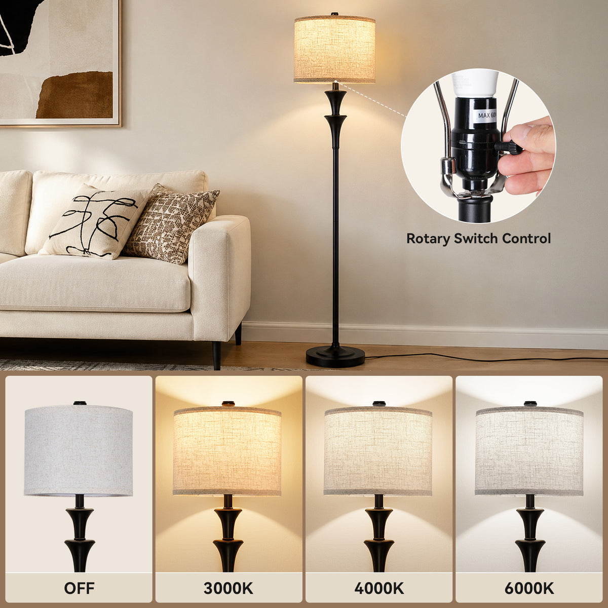 SUNMORY 63" Tall Standing Lamp