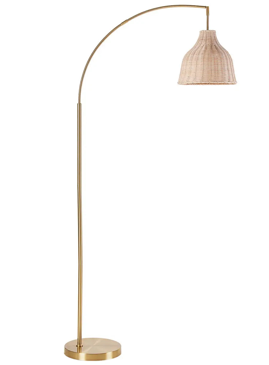 Barnacle Arc Rattan Floor Lamp