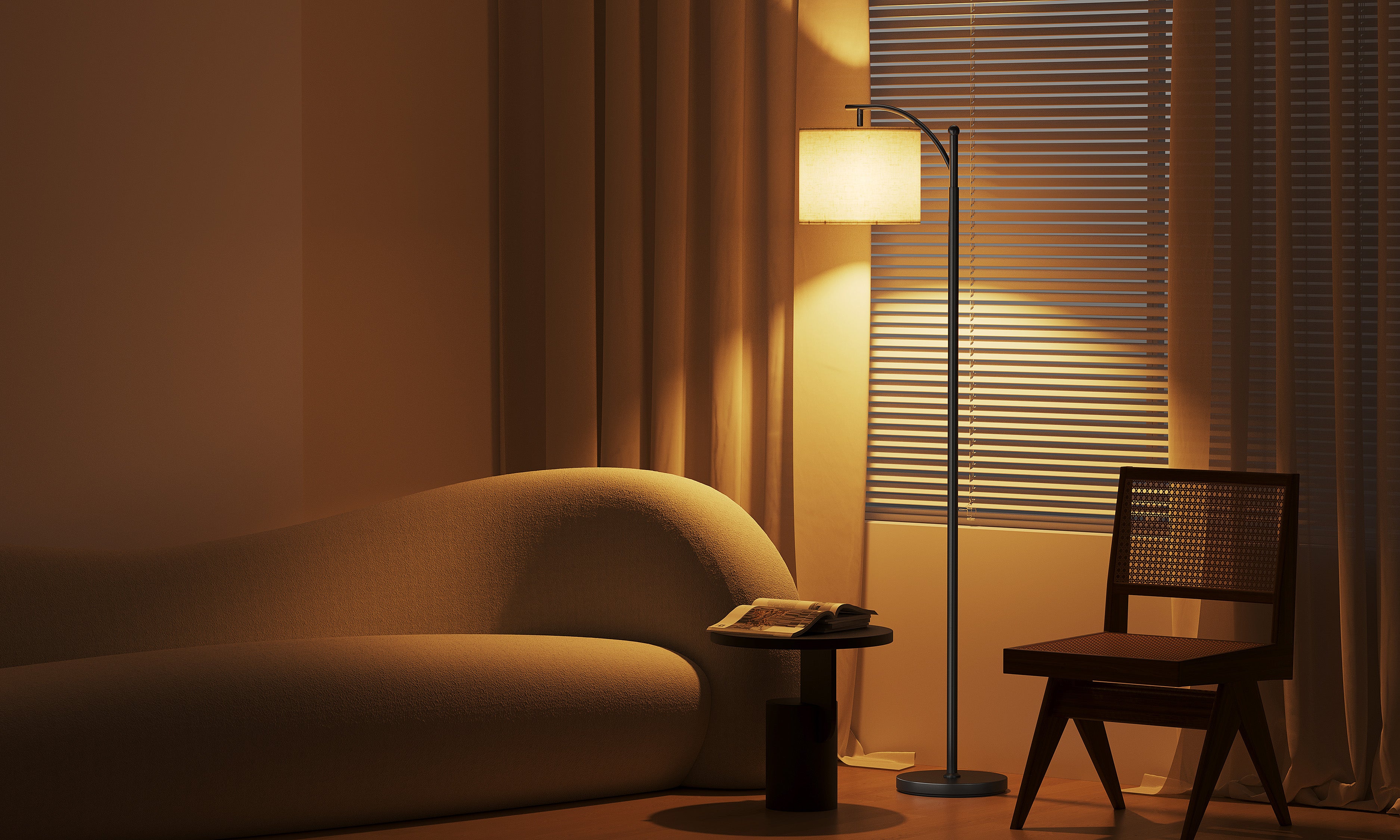 Minimalist LED Shelf Lamp with Charging Ports – Best for Bedroom