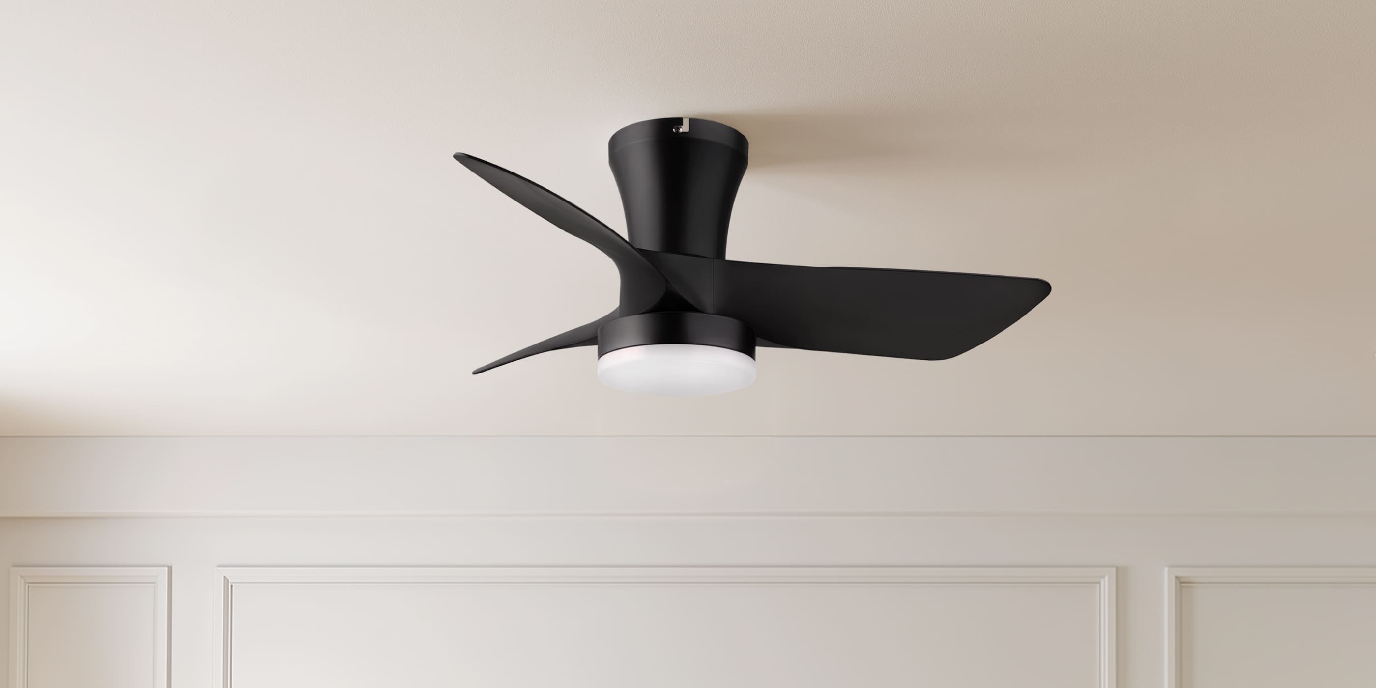 Modern Black Ceiling Fans with Integrated Lights