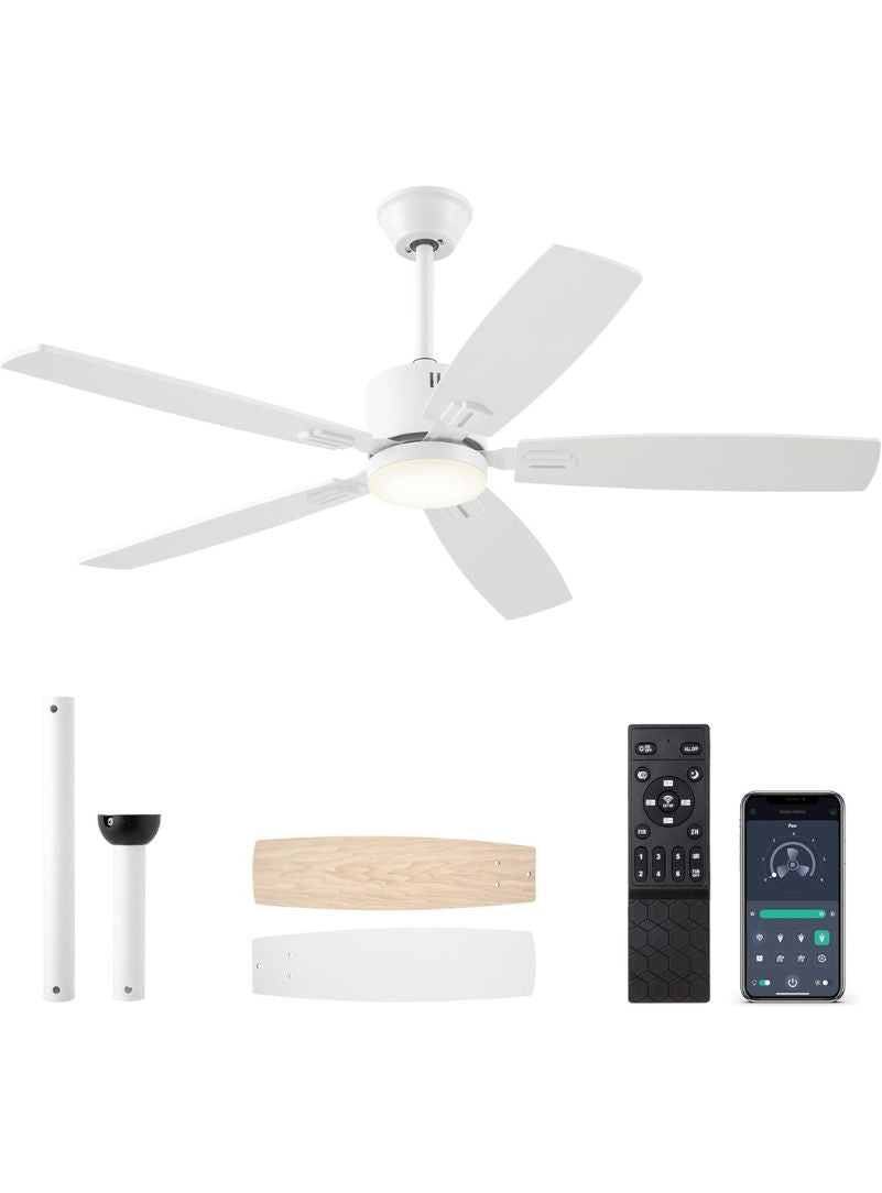52"Ceiling Fan with APP and Remote |  Quiet DC Motor
