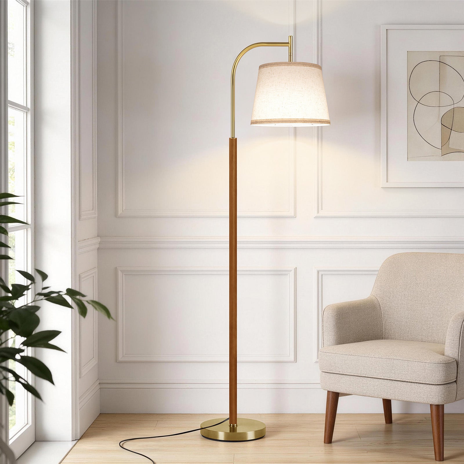 SUNMORY Wood Floor Lamp for Living Room