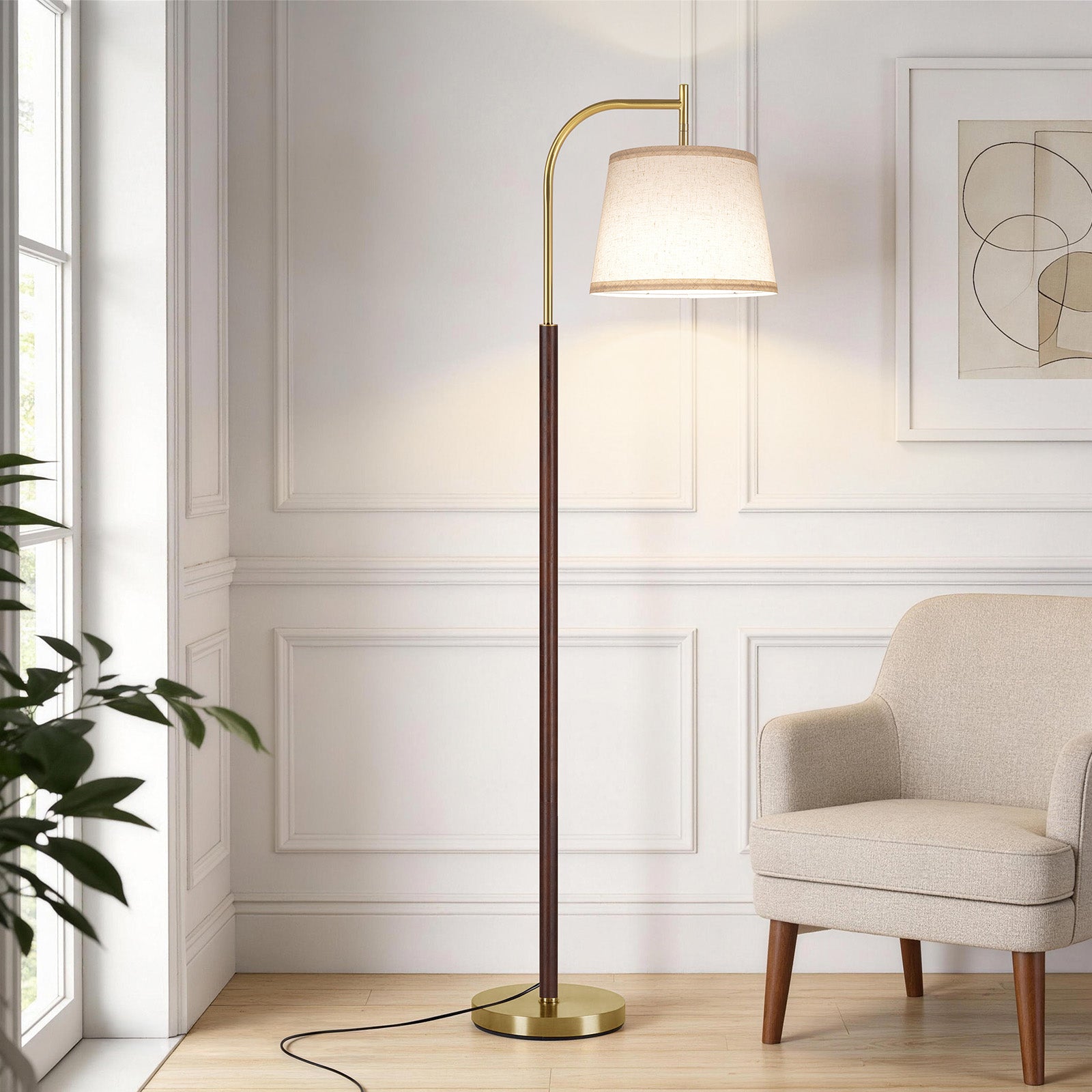 SUNMORY Wood Floor Lamp for Living Room