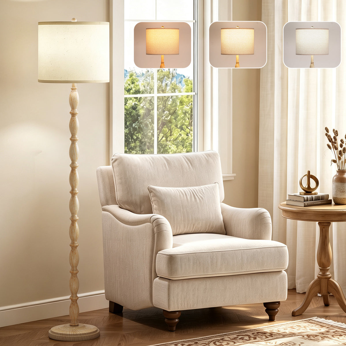 SUNMORY 62" Farmhouse Floor Lamps for Living Room