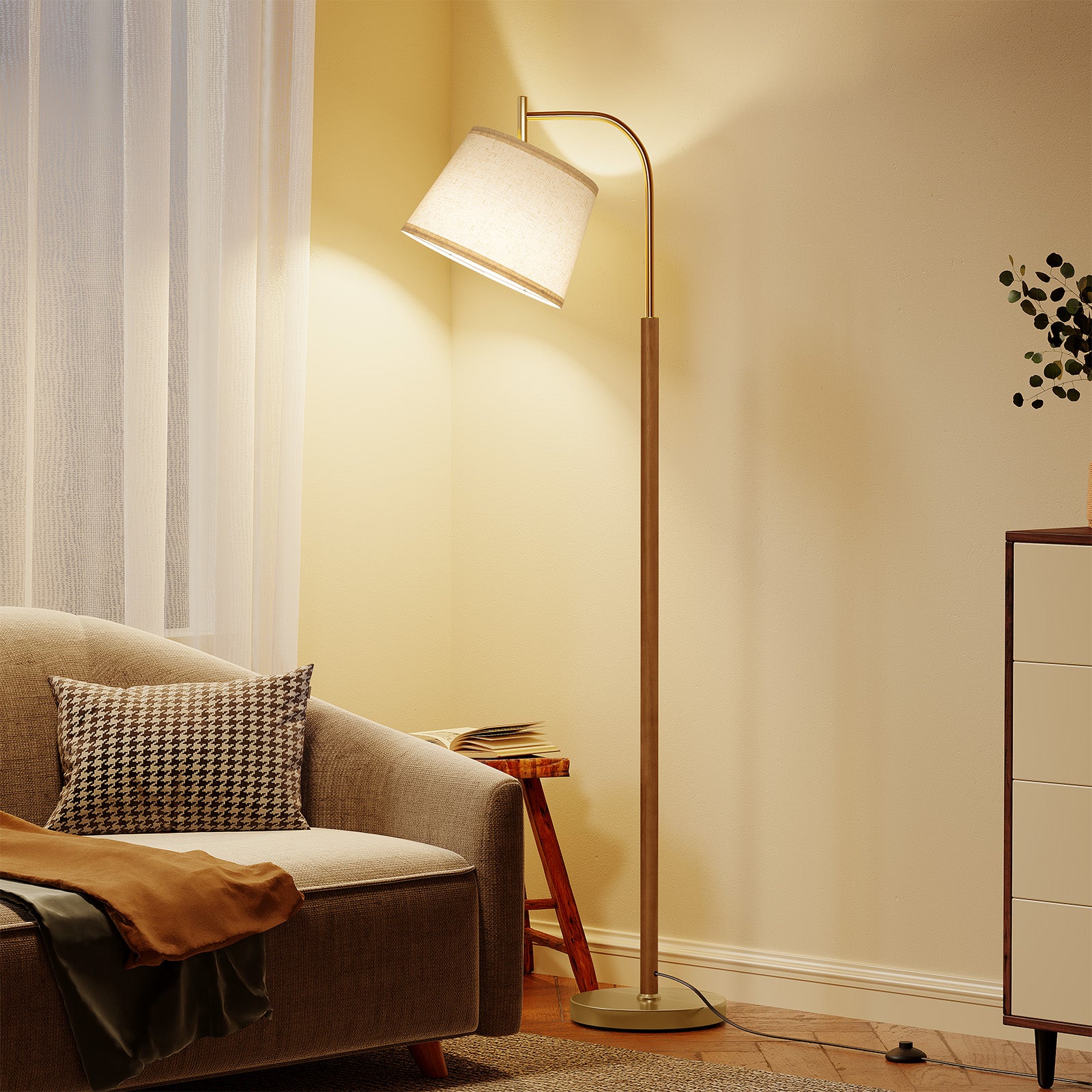 SUNMORY Wood Floor Lamp for Living Room
