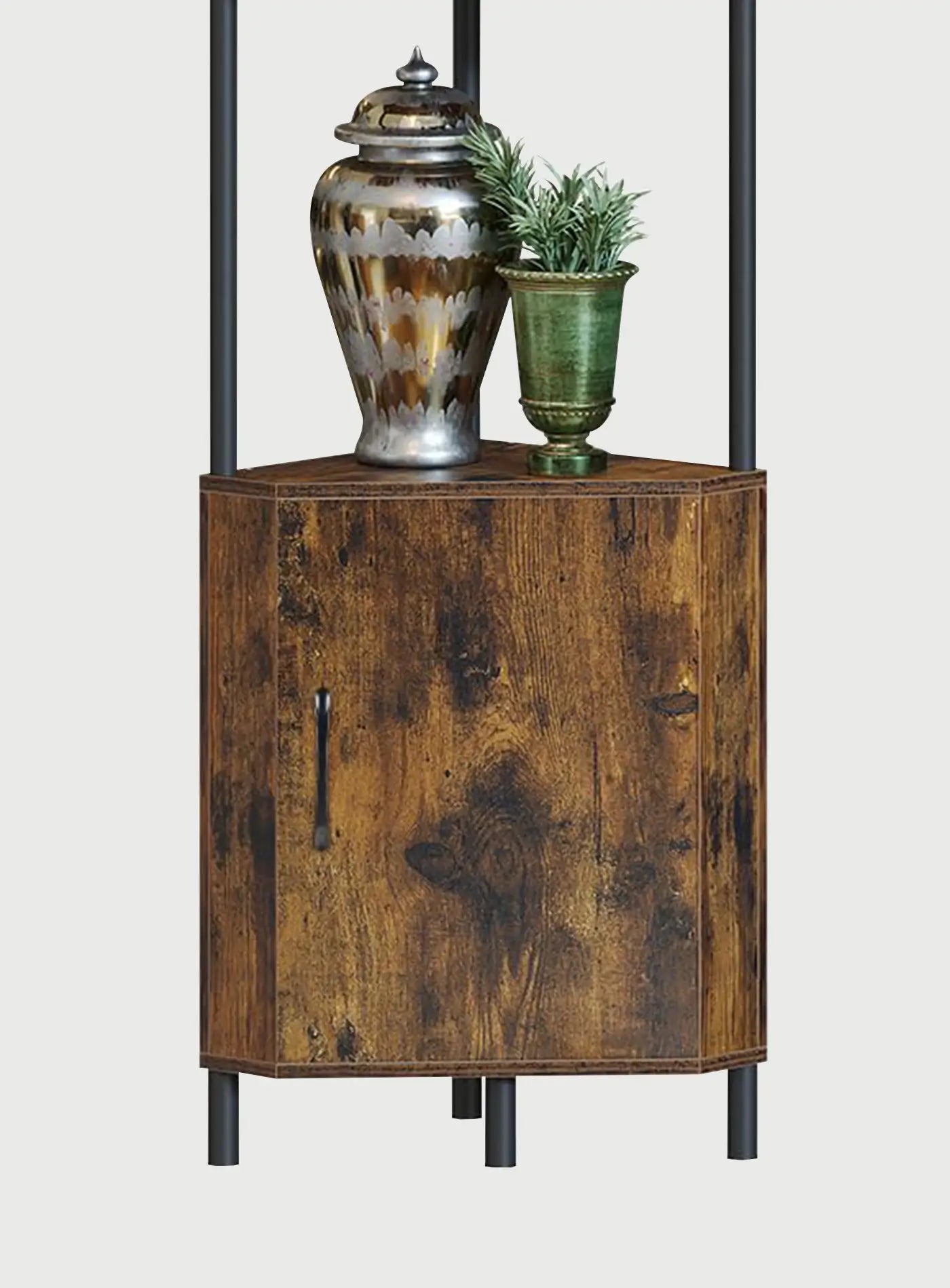 SUNMORY 65.4" 5 Tier Corner Cabinet Shelf with Storage