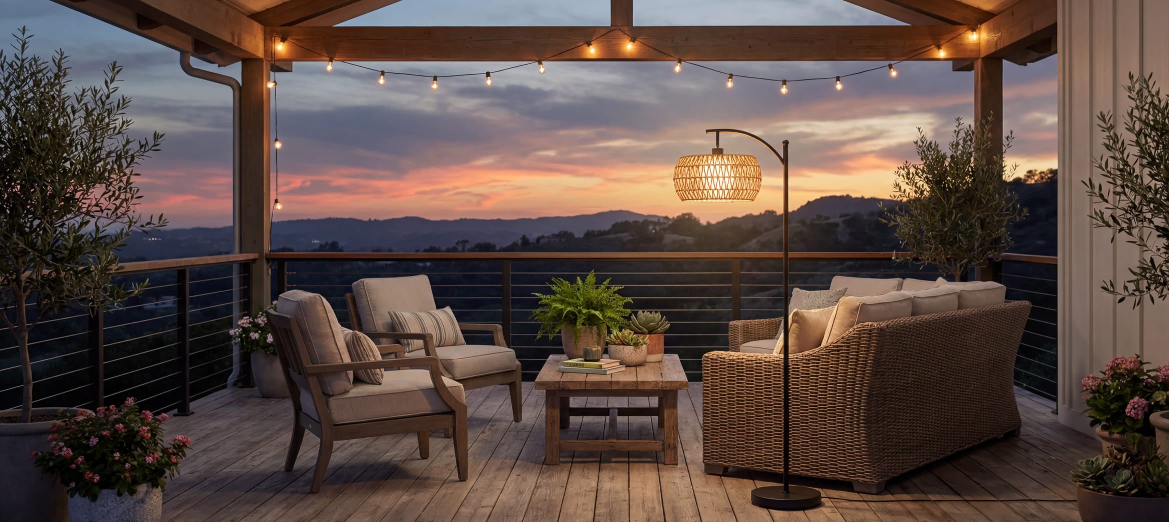 The ultimate dimmable LED floor lamp with 3 color temperatures, featuring a 360-degree rotatable black arm and a versatile rattan/linen drum shade for the living room.